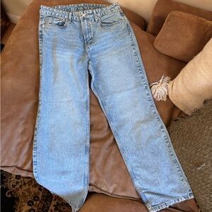 H&M Faded Blue Denim Mom Jeans